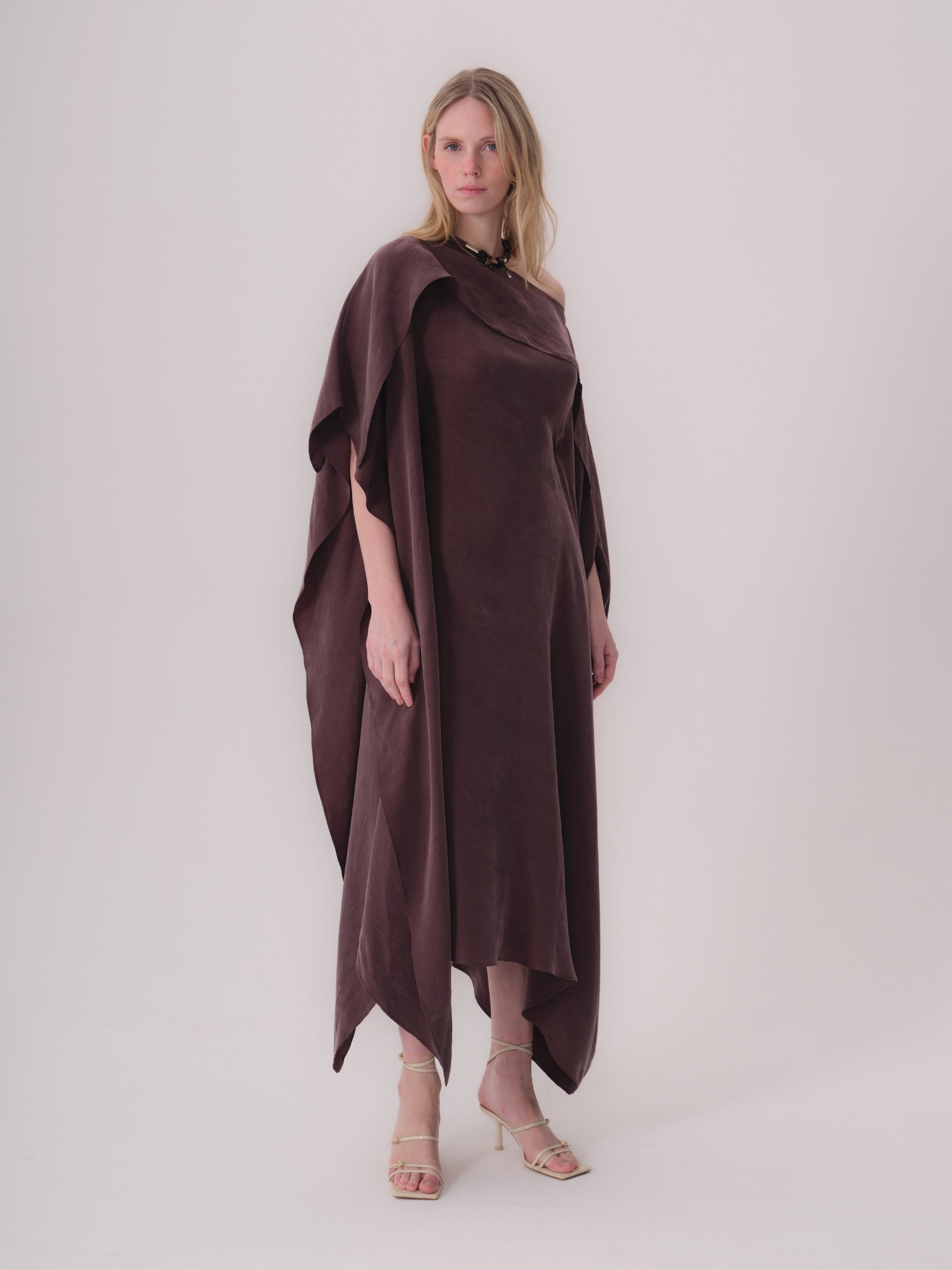 Boat Neck Dress with Necklace Detail