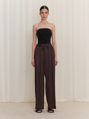 Çizgili Düz Paça Pantolon