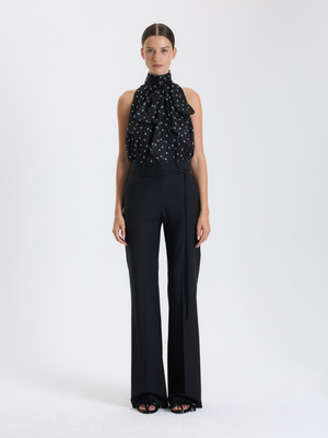 Black Classic Straight-Leg Trousers 