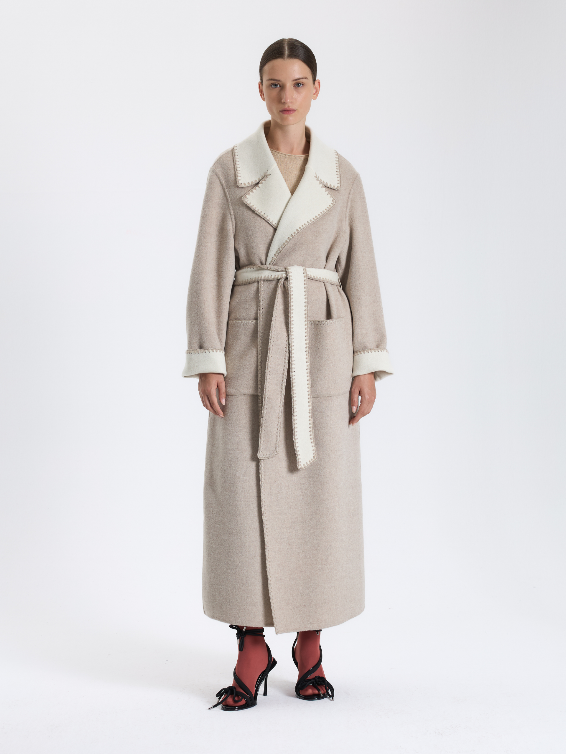 Wiht Large Pocket Cashmere Coat
