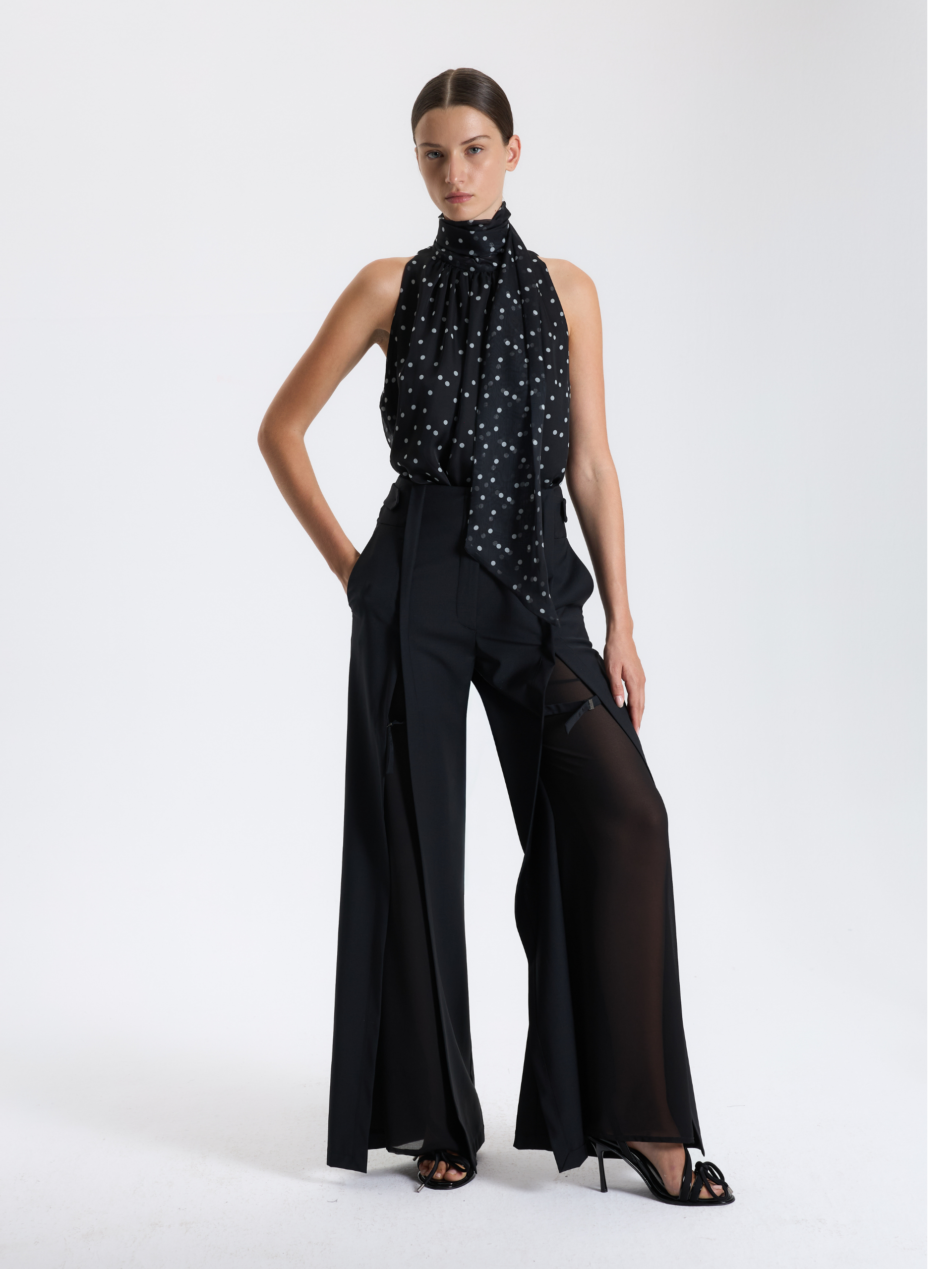 Siyah Bol Paça Pantolon