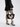 Black Leather Bag with Floral Motifs