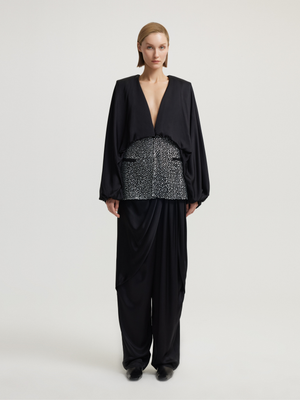 Black Jacket with Stone Details 