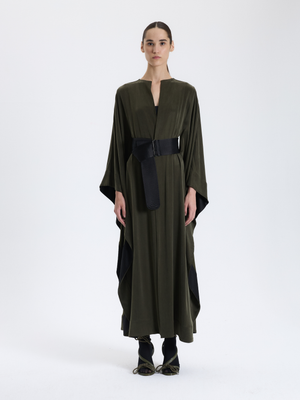 Khaki Belted Abaya 
