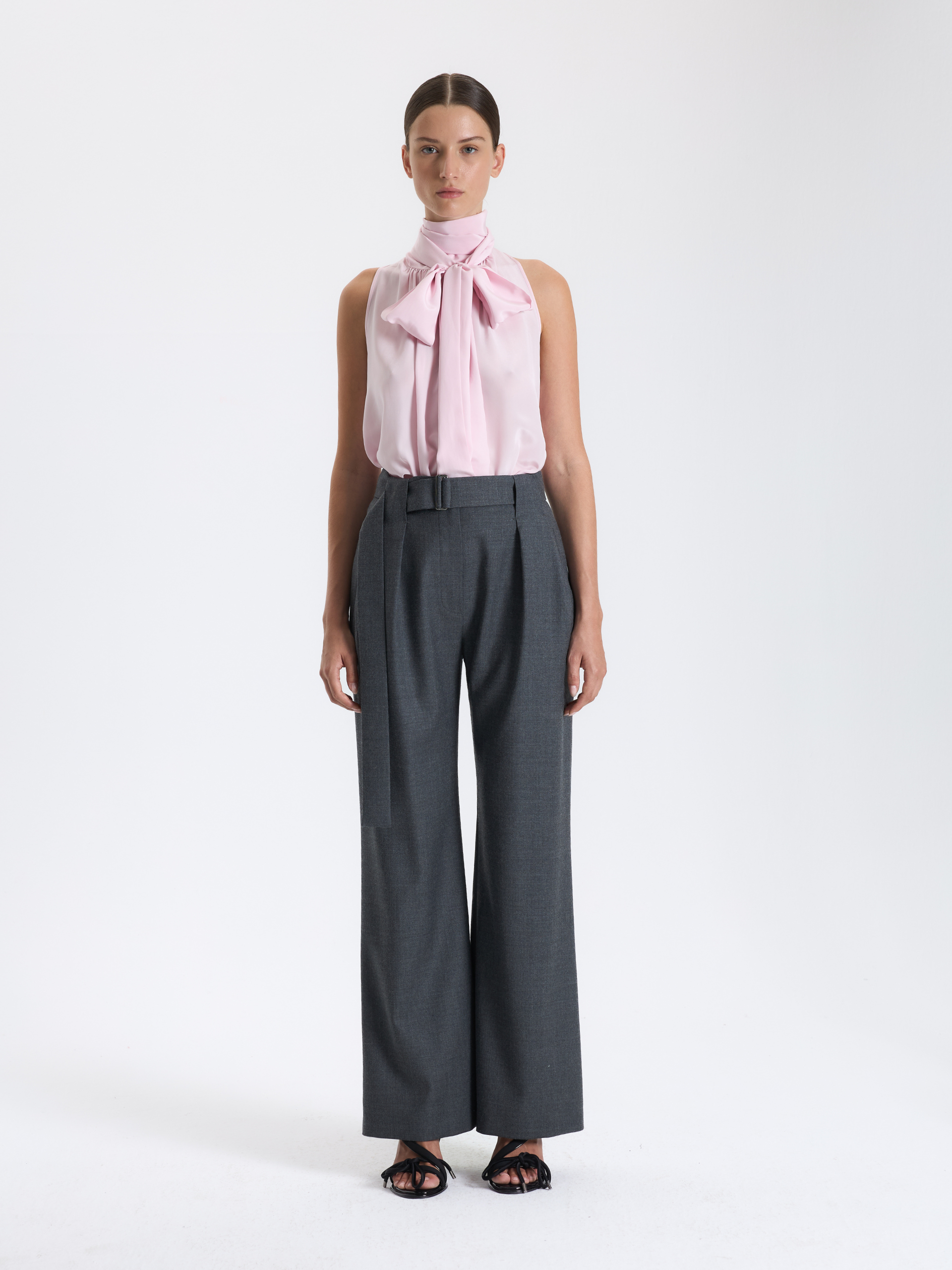 Kuşaklı Geniş Paça Pantolon