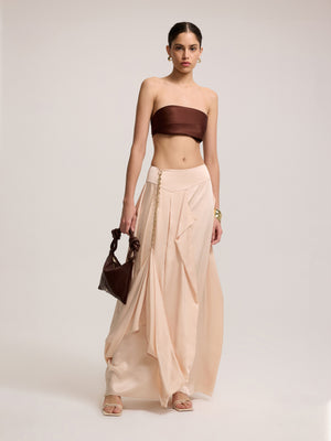 Powder Color Skirt with Chain Detail 