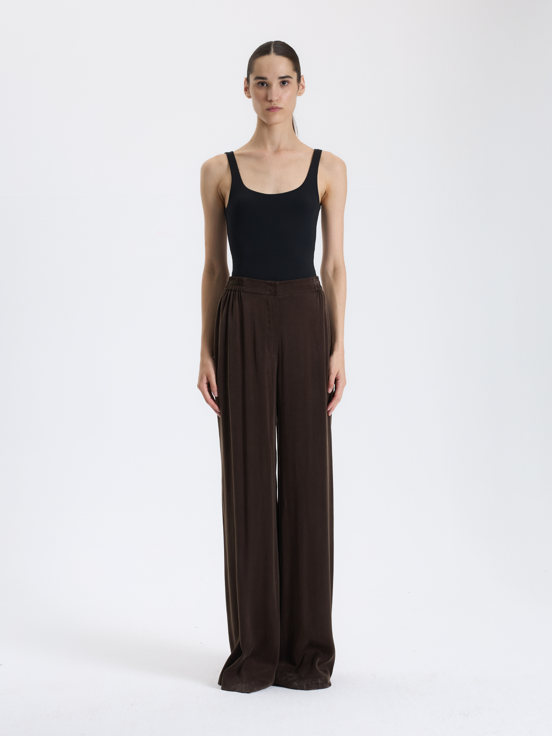 Dark Brown Palazzo Trousers