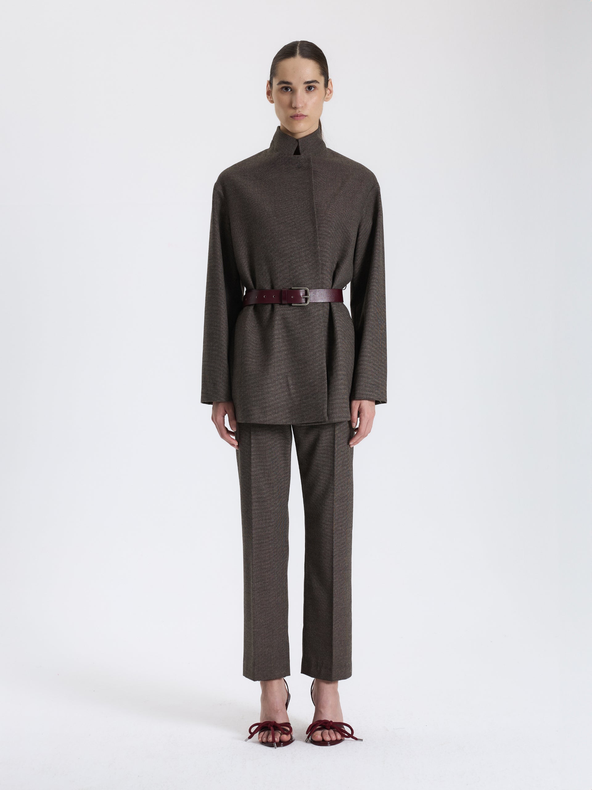 Kuşaklı Kahverengi Blazer