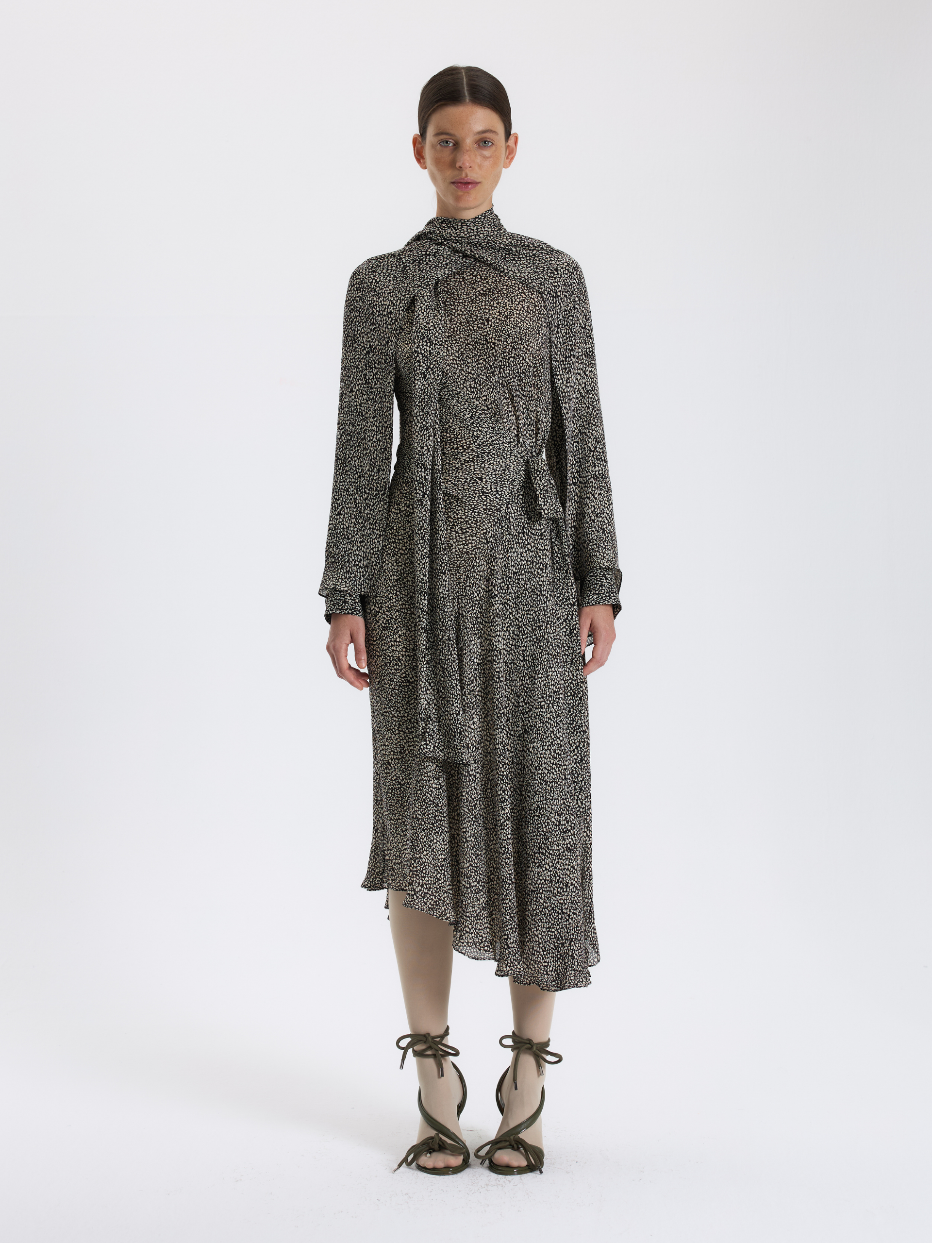 Patterned Asymmetrical Dress