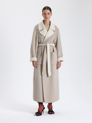 With Large Pocket Cashmere Coat 