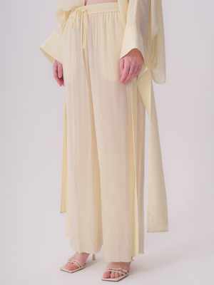 Trousers with Elasticated Garter Belt Detail