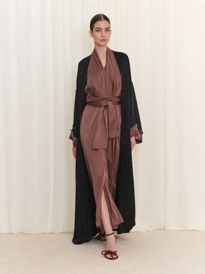 Kolda İşleme Detaylı Abaya