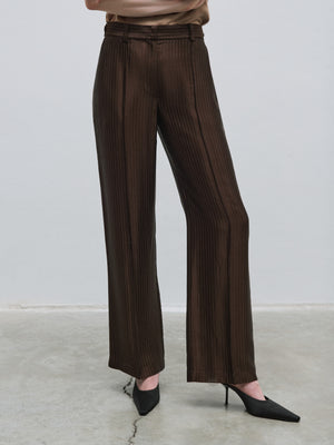 Bronze Striped Brown Trousers