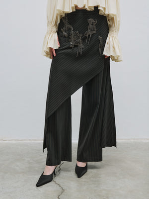 Pinstripe Skirt Trousers