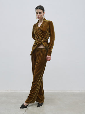 Wide-Leg Velvet Trousers