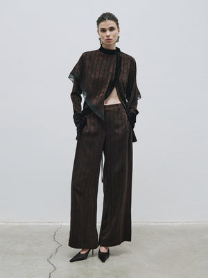 Jacquard Trousers with Line Detail