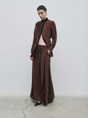 Wide-Leg Pleated Trousers