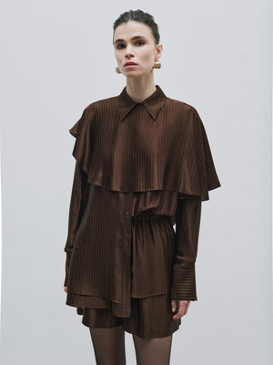 Bronze Striped Brown Shirt