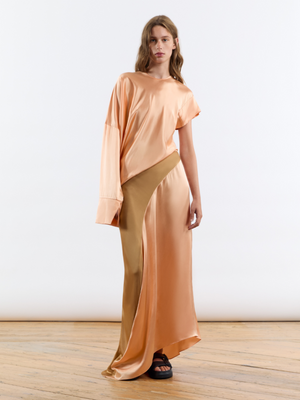 Salmon Color Long Dress 