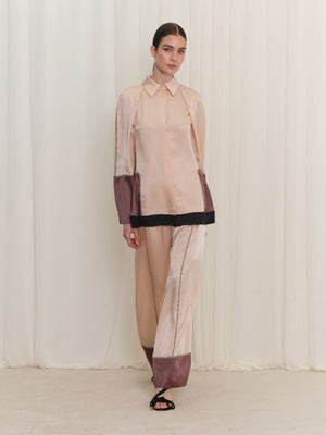 Blouse with Decorative Stitching Details