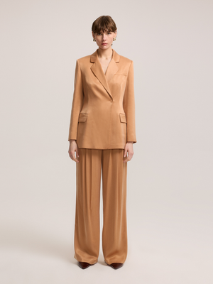 Cross-Buttoned Cupro Jacket