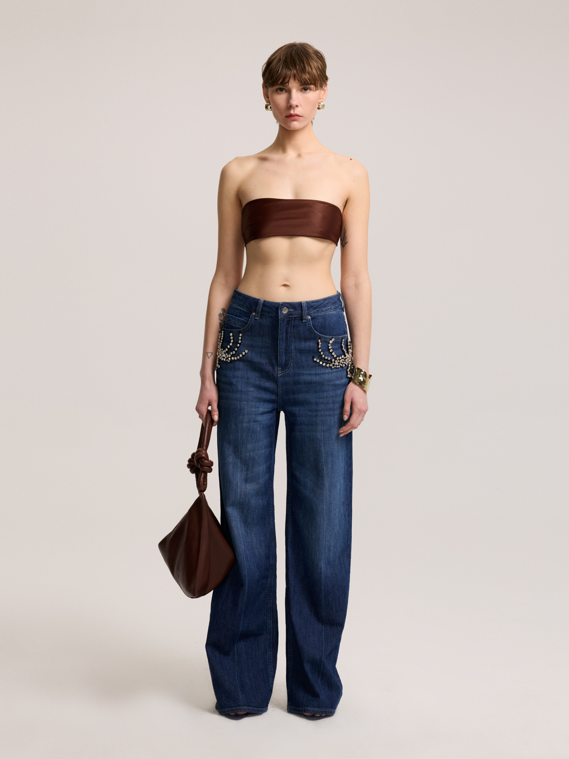 Navy Denim with Stone Details