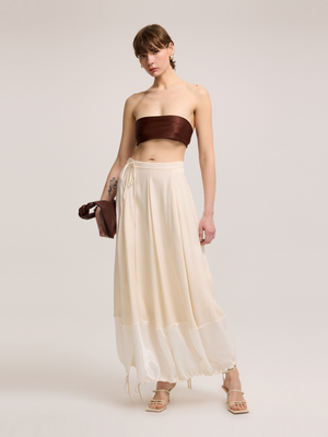 Long Skirt with Gathered Detail 