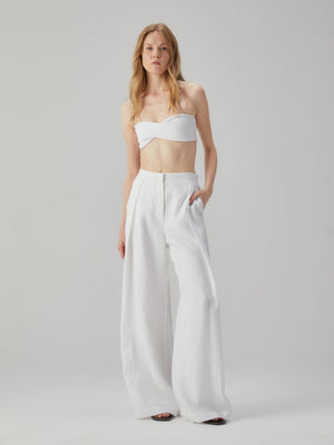 Bol Paçalı Keten Pantolon