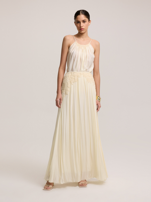 Embroidered Yellow Skirt 