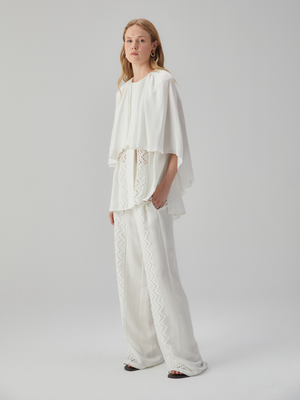 Blouse with Pleated Sleeve Detail 