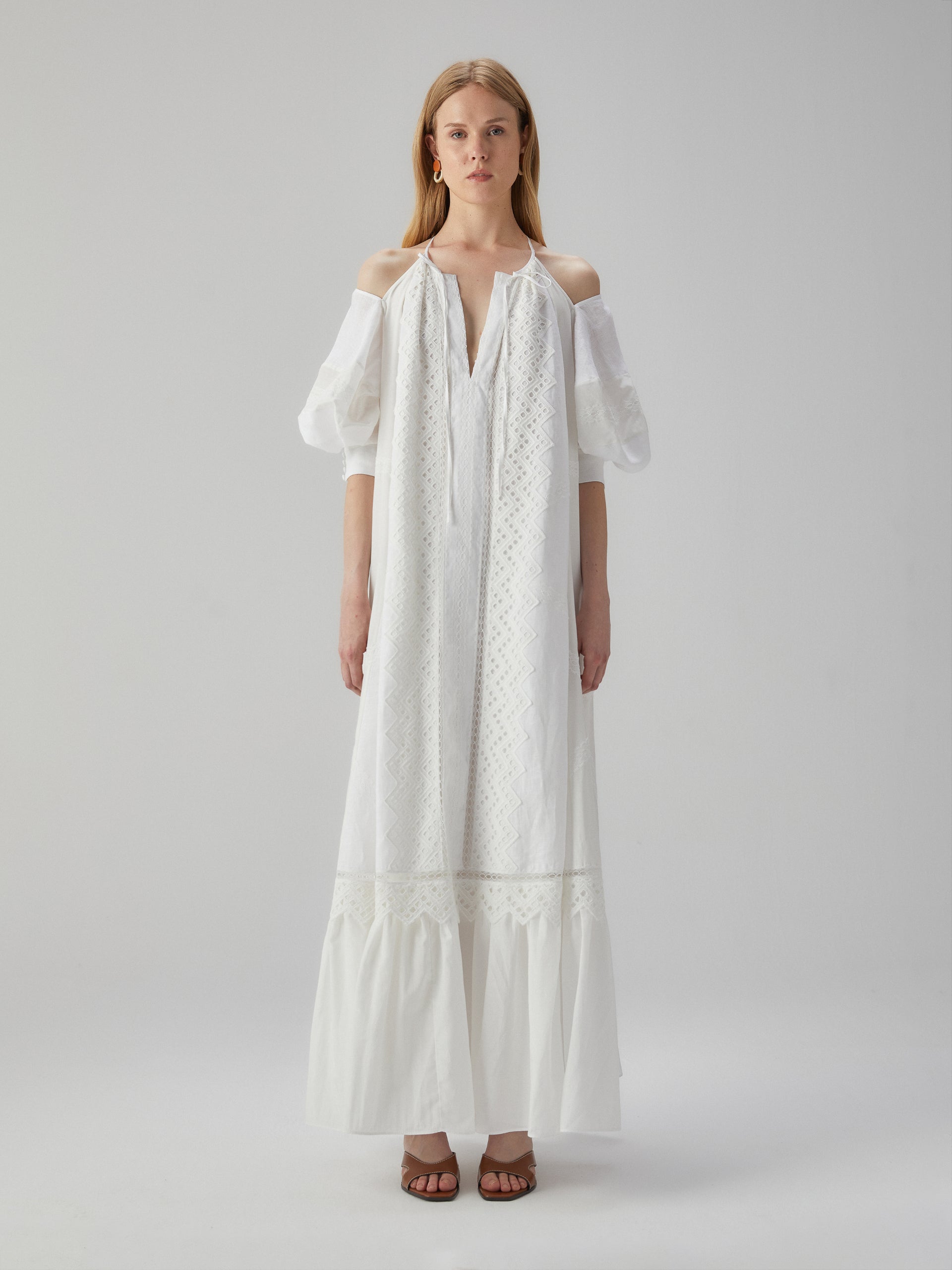 Long White Linen Dress