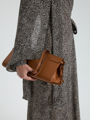 Tan-Colored Solid Leather Bag