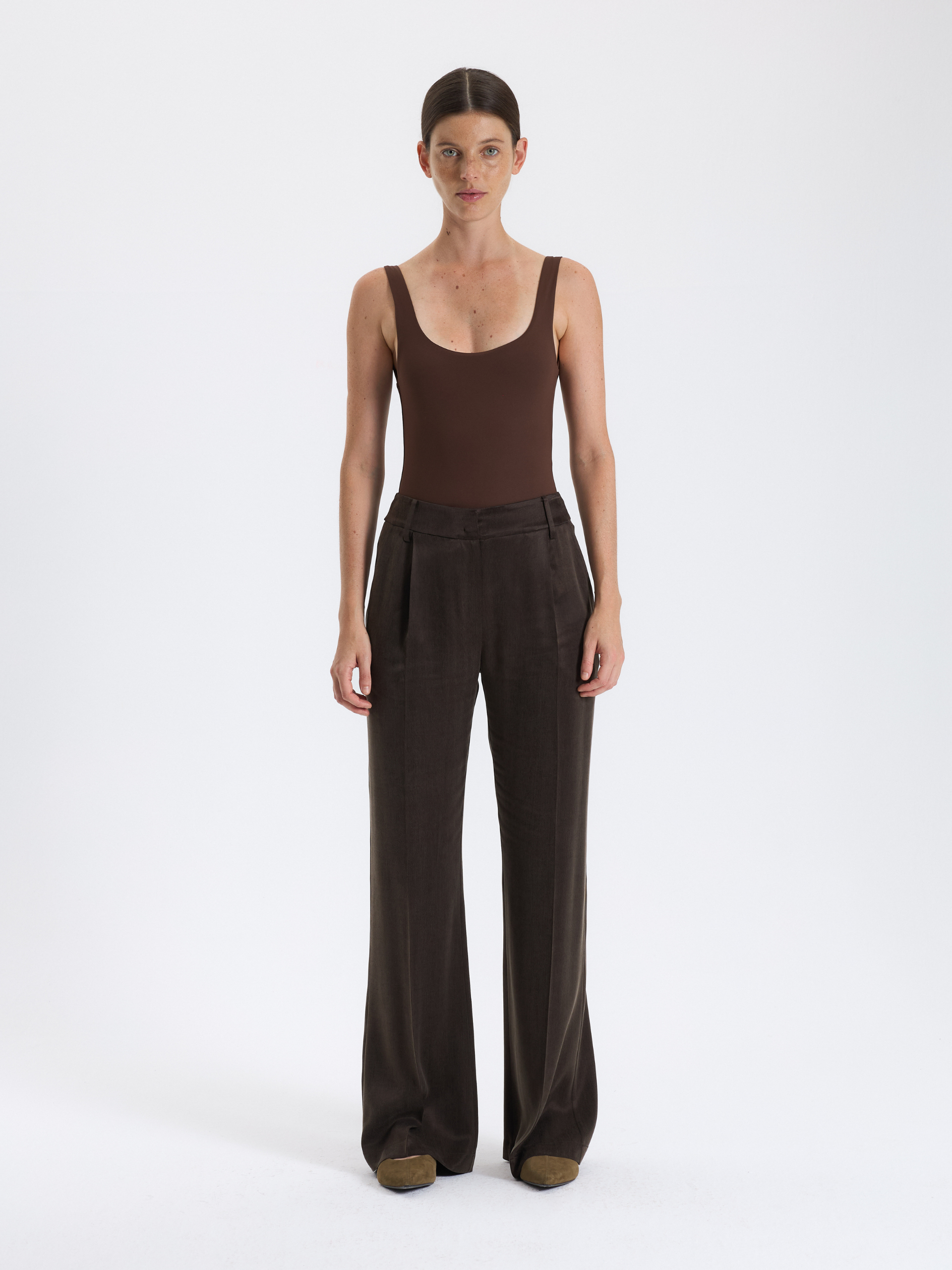 Dark Brown Palazzo Trousers