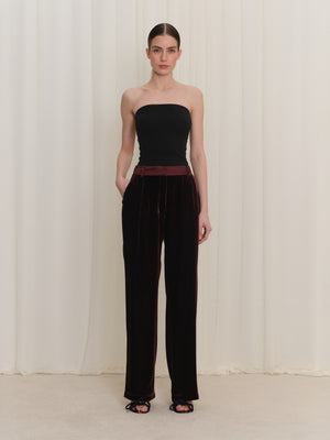 Burgundy Velvet Trousers 