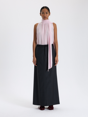 Anthracite Minimalist Long Skirt