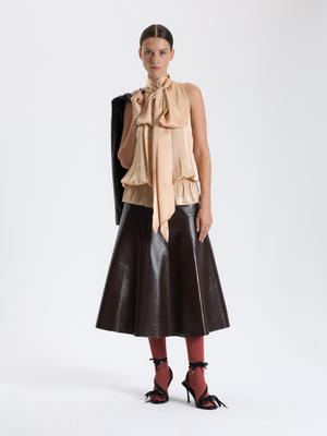 Leather Midi Skirt 