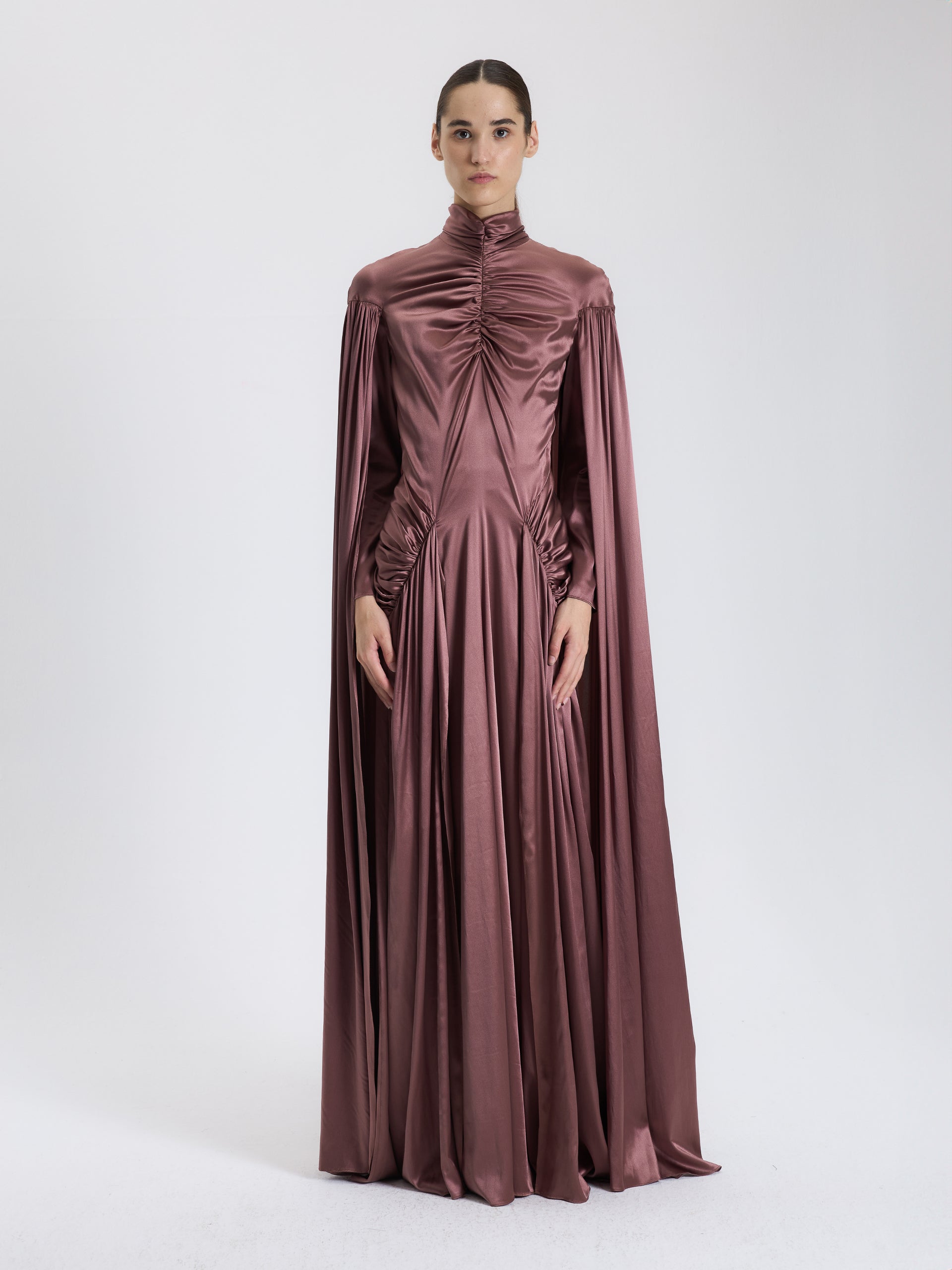 Cape Look Sleeves Dress