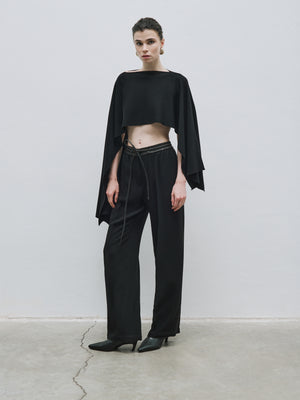 Black Crop Knitwear